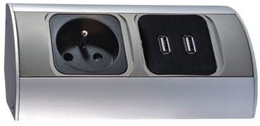 Orno Gniazdo meblowe bez wyłącznika, 1x230V, 2xUSB OR-AE-1310