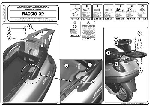 Givi SR57 bagażnik Topcase do walizki Monolok, czarny, 40 SR57