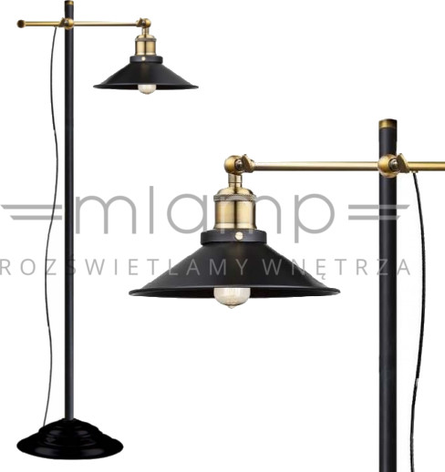 Globo Lighting Industrialna LAMPA podłogowa LENIUS 15053S stojąca OPRAWA metalowa loft czarna 15053S