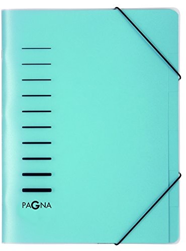 Pagna 40056-02 teczka na dokumenty 6-częściowa z PP, gumka do napinania, niebieski kolorowy karton 40056-02