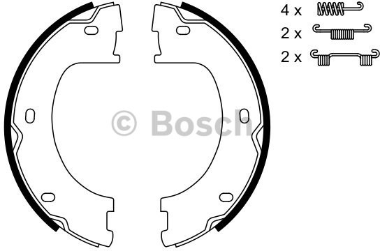 BOSCH Zestaw szczęk hamulcowych, hamulec postojowy 0 986 487 751