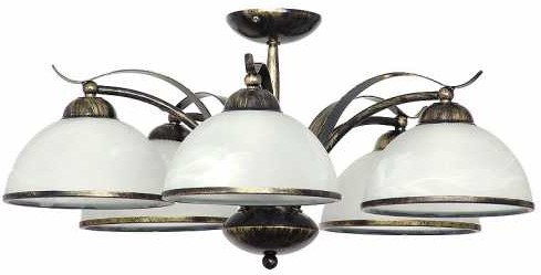 Luminex Plafon lampa sufitowa Korfu 5x60W E27 biały/patyna 4038