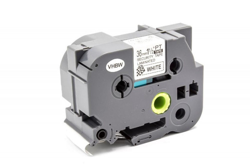 Brother TZ-SE6 / TZe-SE6, 36mm x 8m, czarny druk / biały podkład, bezpieczeństwo, taśma zamiennik