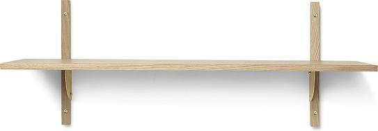 Ferm Living Półka Sector pojedyncza 87 cm jasny dąb z mosiężnym mocowaniem 1103432852