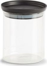 Zeller Słoik do przechowywania z plastikową pokrywką 650 ml czarny 10,3x13cm cm 19576