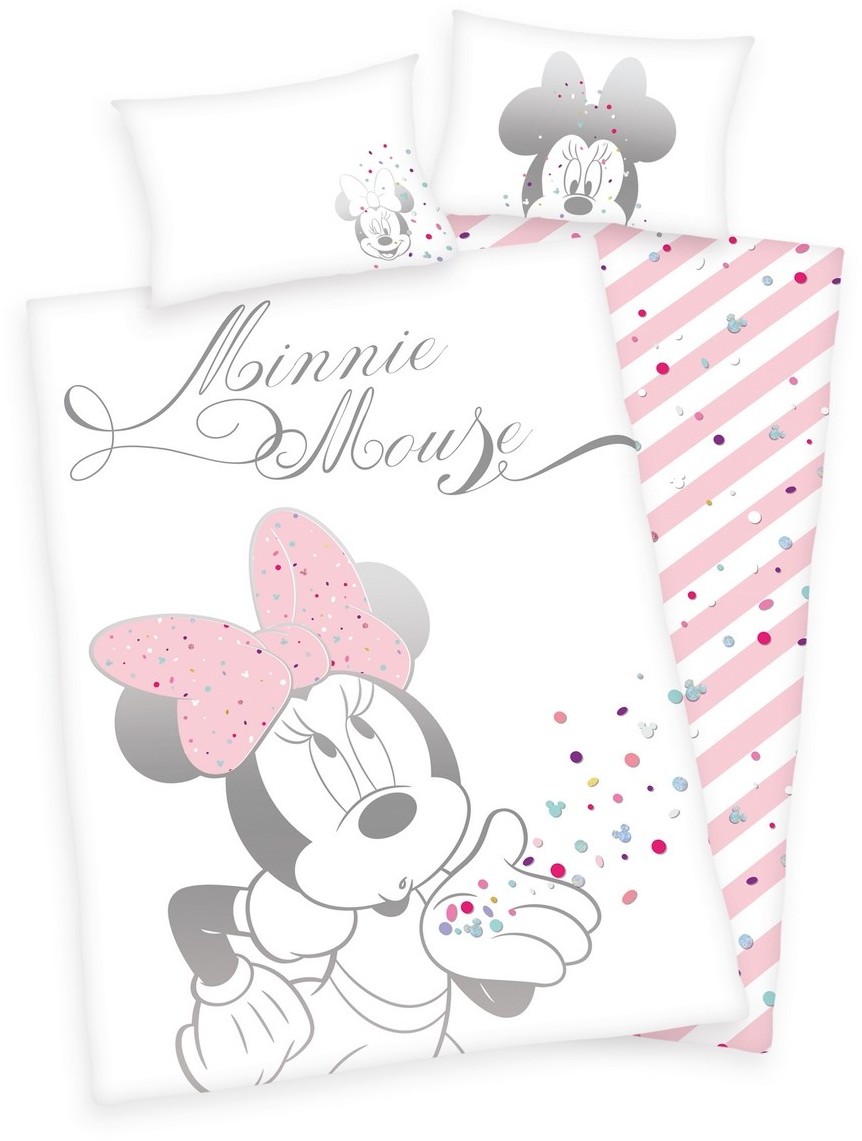 Herding Dziecięca pościel bawełniana do łóżeczka Minnie Mouse, 100 x 135 cm, 40 x 60 cm