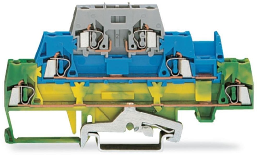 WAGO Terminal przepustowy potrójny WAGO 5 mm Sprężynowe zielono-żółty niebieski szary 280-510 50 szt 280-510