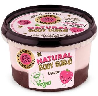 Planeta Organica Scrub do ciała wygładzający Truskawka & Nasiona Chia 250 ml SSG M00-D76D-20602