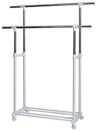 STORE.IT Store.IT 670124 stojak na rollkleide XXL, podwójne drążek na ubrania, metal/tworzywo sztuczne, biały, 90 x 44 x 95 cm 670124