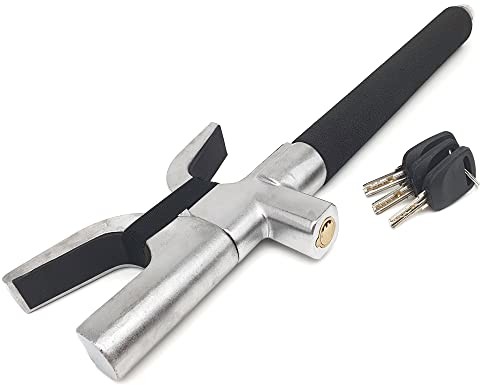 KRASER WARRIOR WA839B nowy model 2021 wzmocniona blokada kierownicy urządzenie zapobiegające kradzieży chowane wysokie bezpieczeństwo uniwersalna regulowana samoobrona 3 klucze czarny WA839B