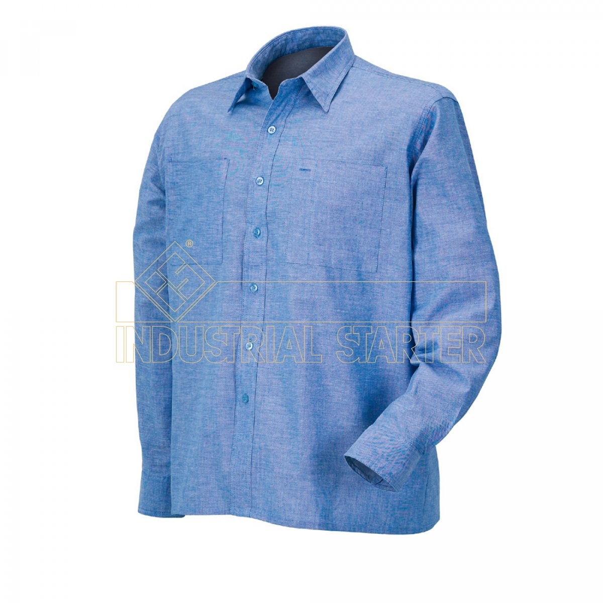 INDUSTRIAL STARTER POLSKA SPÓŁKA Z OGRANICZONĄ ODP Bawełniana koszula z długim rękawem - niebieska INS