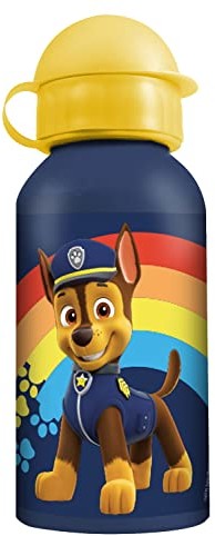 POS P:os 25290049 - Paw Patrol butelka na napoje dla dzieci z aluminium, ok. 400 ml, butelka aluminiowa z dużym otworem, bez BPA i ftalanów, idealna do uprawiania sportu, szkoły i w podróży 25290049