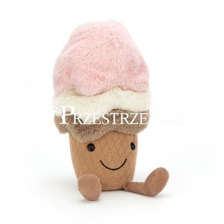 Jellycat MASKOTKA Amuse UŚMIECHNIĘTE LODY W WAFELKU średnie 29 cm A2CR