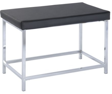 Wenko Deluxe Long Black 19944100 stołek barowy, z wyściełanym siedziskiem, z tworzywa sztucznego, wymiary 70 × 47 × 40 cm, kolor czarny 19944100