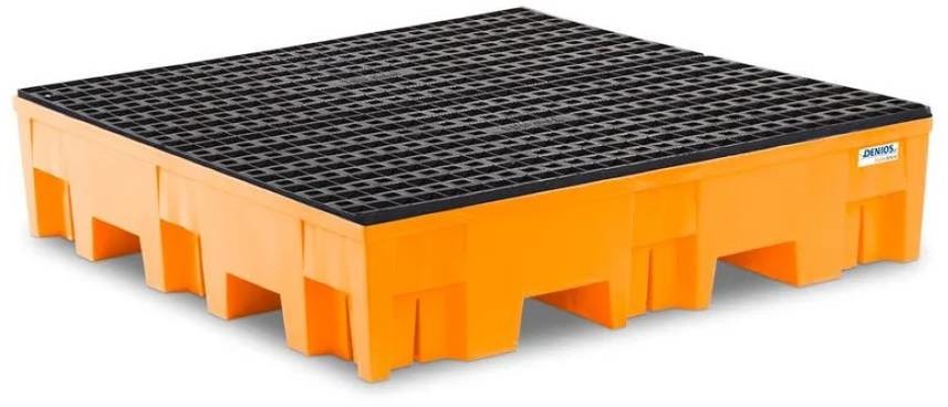 722 DENTA Wanna wychwytowa z polietylenu PE) na 4 beczki z kratą z PE 1235x1235x305 255L 72279385 79385-uniw