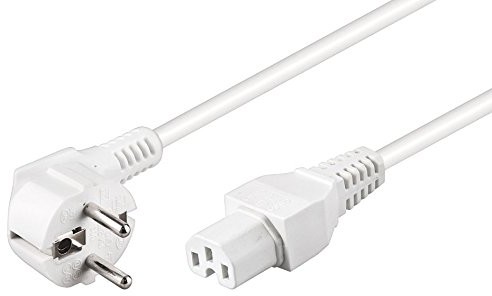 Wentronic Przewód zasilający 2 m, biały, biały  wtyczka z zestykiem ochronnym (typ F, gniazdo CEE 7/7) > urządzeniu C15 4040849303708