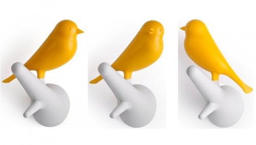 Unbekannt Qualy ql10 067 W-Y haczyk na ścianę 2 sztuki/PACK Hook Sparrow, biały/żółty QL10156W-P