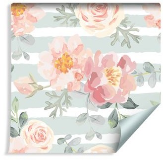 Muralo Tapeta Kwiaty Pastelowe Róże i Peonie 591446072 T_F_10mx53_W_591446072_S