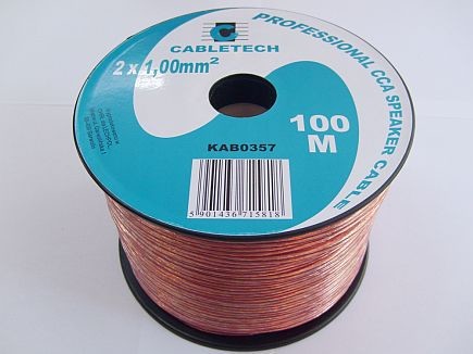 CABLETECH Przewód kabel głośnikowy 2x1,00mm kabelg
