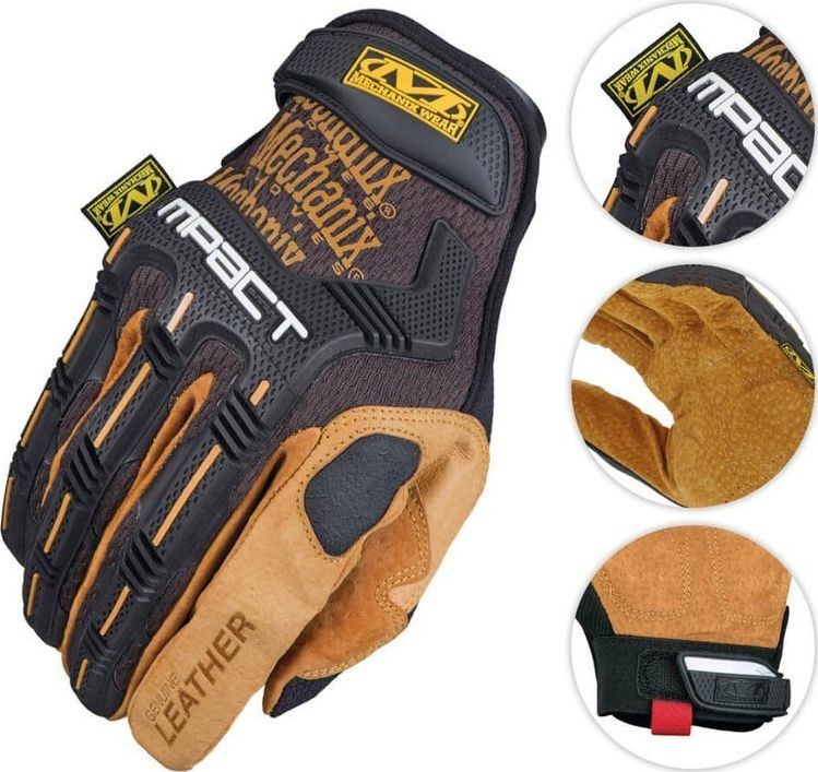 Mechanix Wear Mechanix Wear Mechanix Wear Rękawice M-Pact Leather Czarne-Coyote L 20687-5