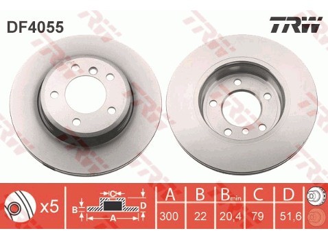 TRW Tarcza hamulcowa DF4055