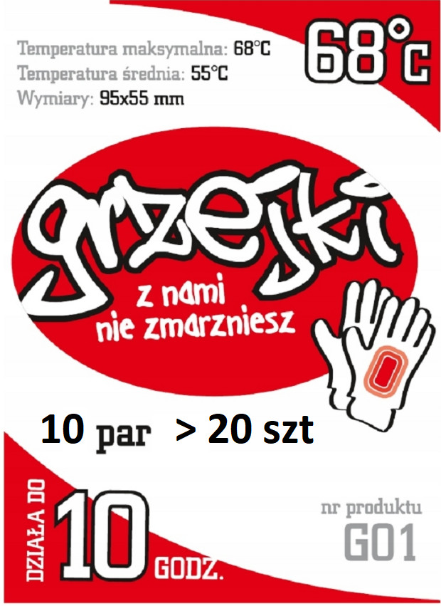 Ogrzewacze Rąk Dłoni Hand Hot Pack Warmer 20 sztuk