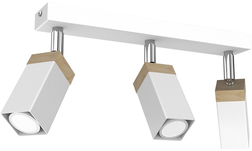 Milagro Lampa sufitowa SOLO SAWN WHITE PATINATED WOOD 3x mini GU10 MLP7479