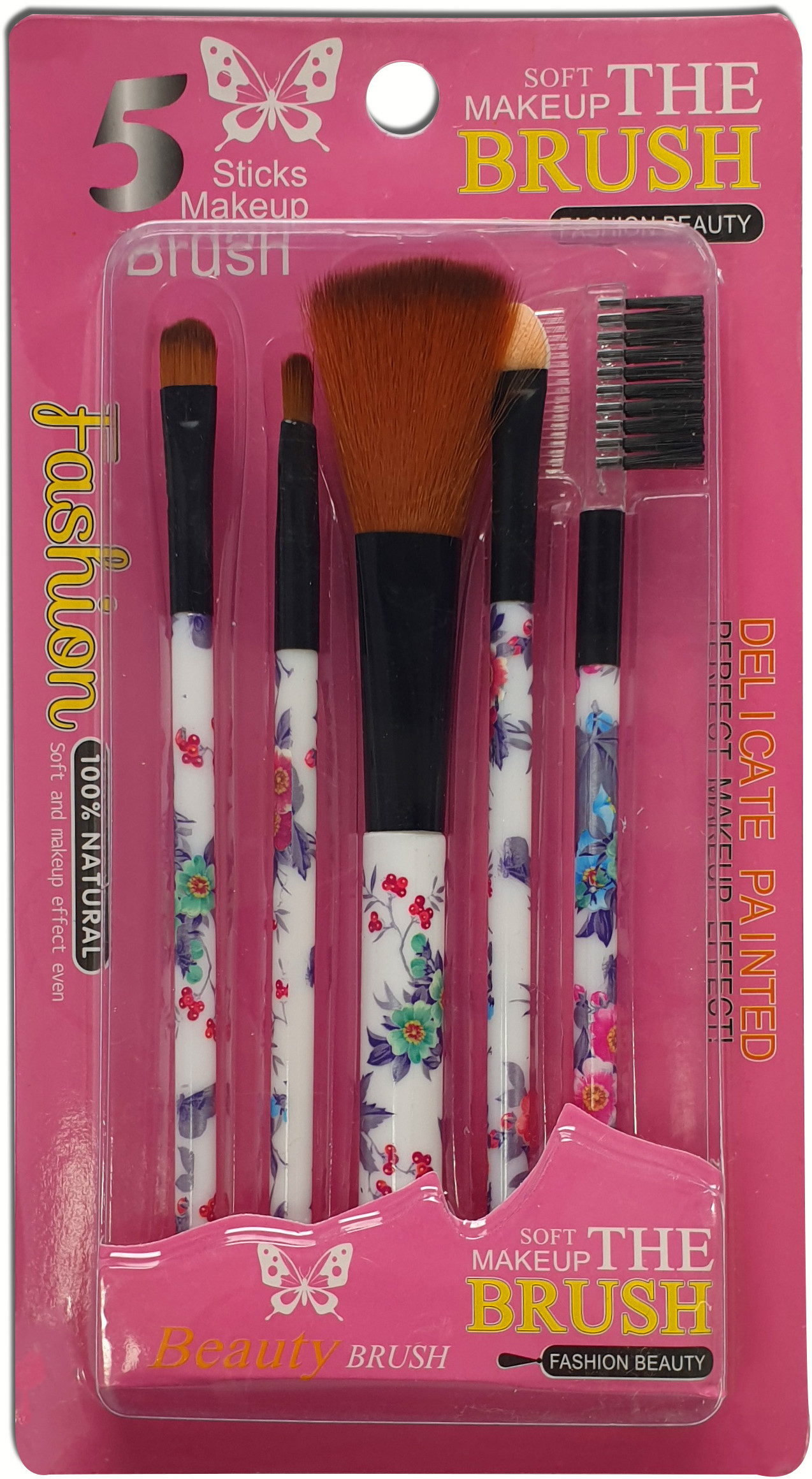 PROFESJONALNY ZESTAW PĘDZLI KOSMETYCZNYCH DO MAKIJAŻU VERA-02-FLOWER