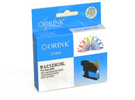 ORINK Tusz LC123C do drukarek Brother MFC J4410DW / DCP J4110DW | Cyan | 10ml. CBLC123XL/C OR orink_LC123C OR