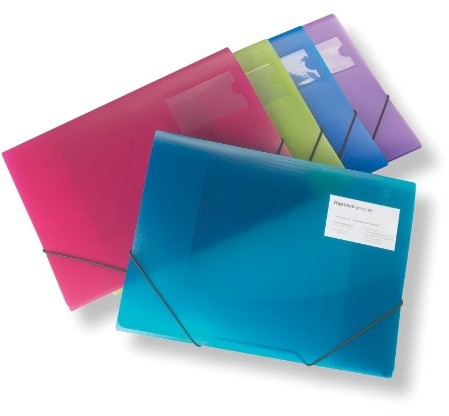 RAPESCO 0719 3 klapy teczka porządkowa, A4+, jasne kolory przezroczyste, 5 sztuk 719