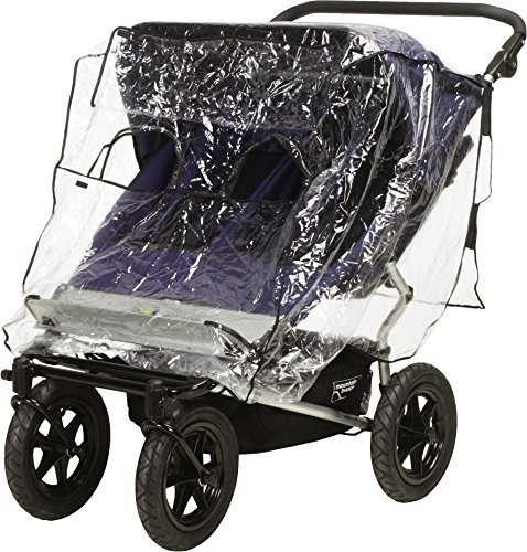 Playshoes 448962.0 uniwersalny dach składany, deszcz ochrona, osłona przeciwdeszczowa do wózków Zwilling Buggy/Tandem z bezpośredniego kontaktu z okienkiem, przezroczysty