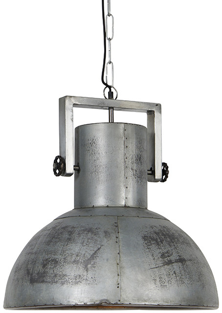 QAZQA Przemysłowa lampa wisząca szara 50 cm - Samia Sabo