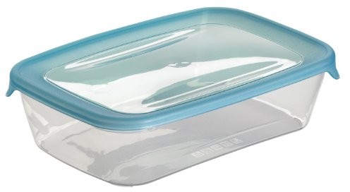 Curver 180690 pojemnik Fresh jeżykach go pojemnik na żywność, szczelnie zamykane, prostokątny, polipropylenu, przezroczysty/niebieski, niebieski, 1 l 180699