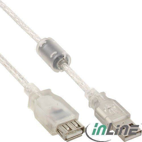 InLine Kabel USB Ferrytowy USB A/A 0.5m Przezroczysty 34650Q 34650Q