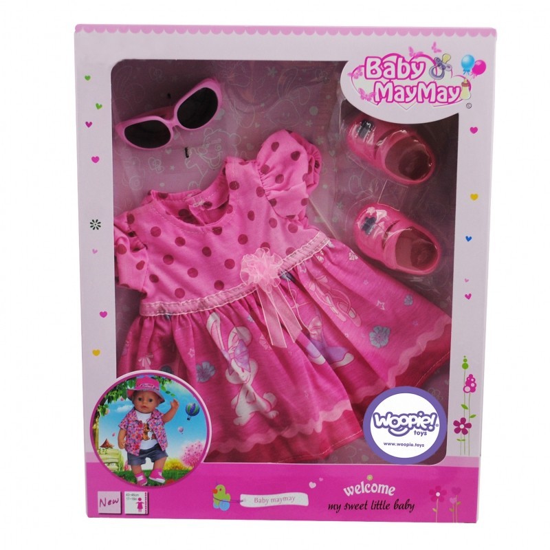 Woopie WOOPIE Ubranko dla Lalki Różowa Sukienka Króliczek 43-46 cm 28880
