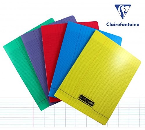 Clairefontaine 18343 °C 17 x 22 cm Seyes linie zszywania oprawiony notatnik z 96 arkuszy, czerwony 18343C