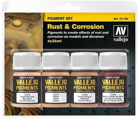 Vallejo Zestaw 4 pigmenty - 35 ml. Rust & Corrosion Vallejo 73194