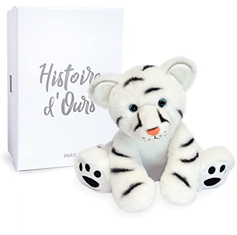 Histoire d'ours Historia Niedźwiedzia - Biały Tygrys Plusz - 25 cm - Biały - Pomysł na prezent - Dziecko Tygrys Biały - Dzika Ziemia - HO3054 HO3054