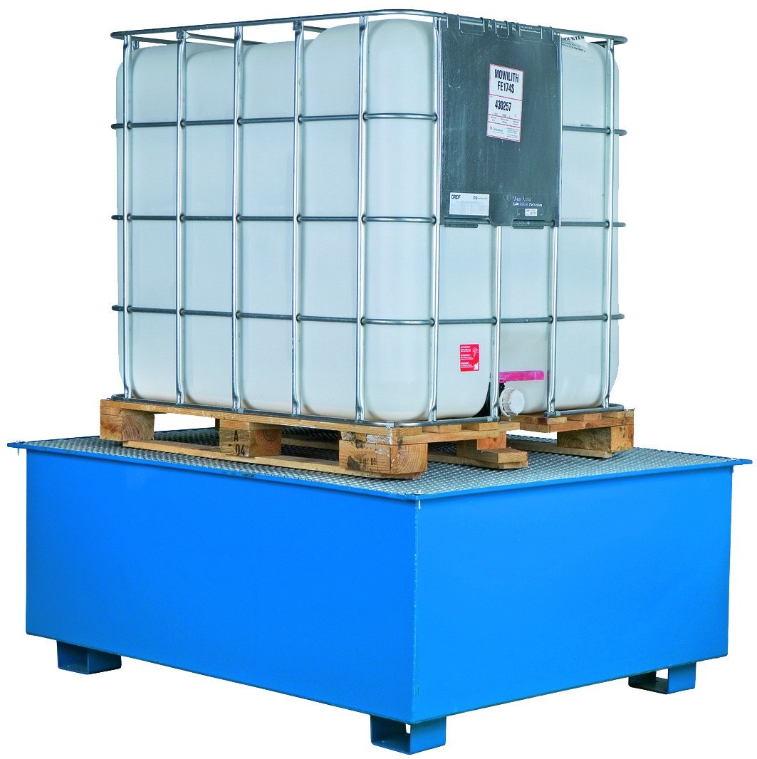 intra.se Swedmach Wanna Wychwytowa - 1100 L. - Na 1 Kontener Ibc Powyżej 500 L. 1 Pojemnik Ibc Stal Lakierowana Niebieski 131 Cm X 131 Cm X 75 Cm