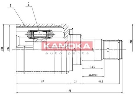 KAMOKA Zestaw przegubu, półoś napędowa 8721