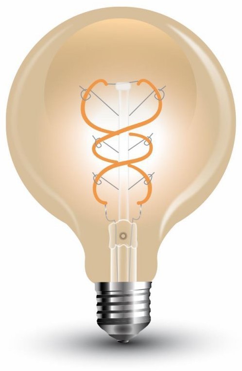V-Tac LED filament kula E27 5W 300 lumenów ciepło biała 2200K