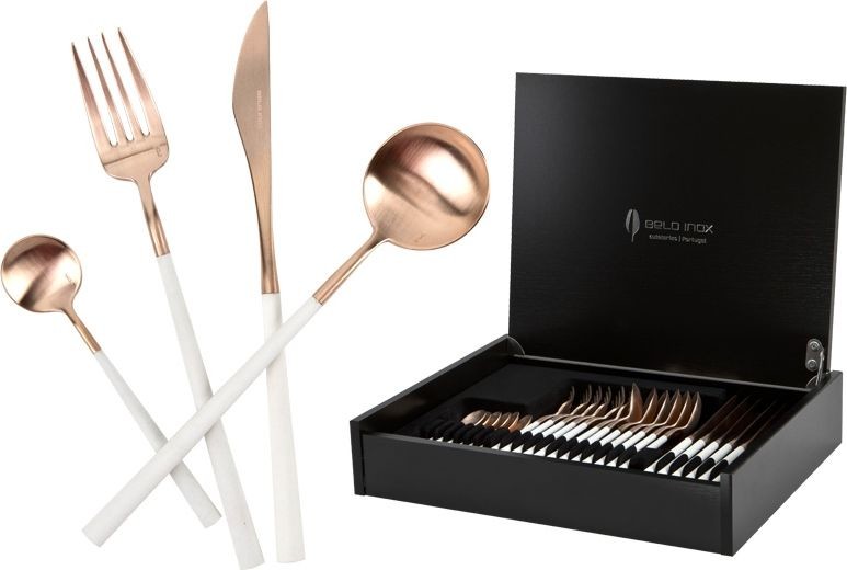 Belo Inox Sztućce Neo White Rose Gold 6/24 267918