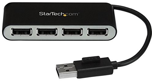 Startech st4200mini2 mobilny skuwka Hub 4-Port USB 2.0 o zintegrowany przewód Czarny/srebrny ST4200MINI2