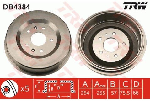 TRW Bęben hamulcowy DB4384