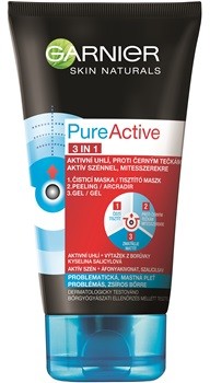 Garnier Pure Active 3-w-1 aktywny żel oczyszczający pory do cery tłustej i problematycznej 150 ml