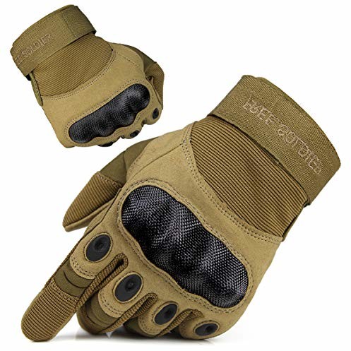FREE SOLDIER FREE SOLDIER Pełne palce, outdoorowe, sportowe rękawiczki rowerowe, rękawice motocyklowe, rękawiczki bez palców, do wędrówek, wspinaczki, męskie rękawiczki (rozmiar XL, kolor piaskowy, pełne palce) chaoxian