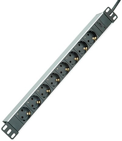 Rotronic ROLINE 19071622 48,26 cm (19 cale) listwa zasilająca 8-krotny i wtyk C14, 2 m aluminium 19071622