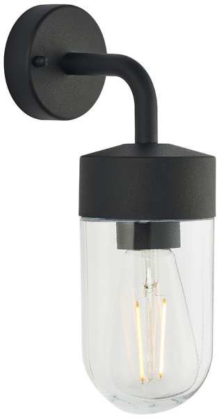 Endon Ścienna LAMPA zewnętrzna NORTH  Endon szklana OPRAWA elewacyjna tuba industrialny outdoor IP44 przezroczysty czarny 79792