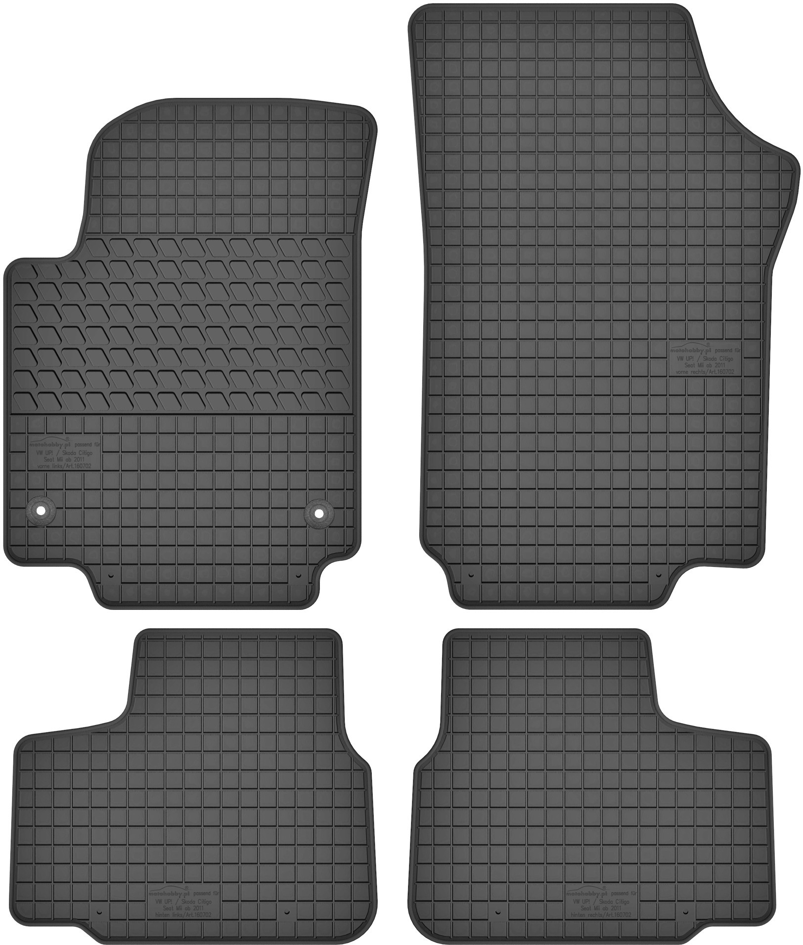MotoHobby Seat Mii (od 2011) - dywaniki gumowe dedykowane ze stoperami