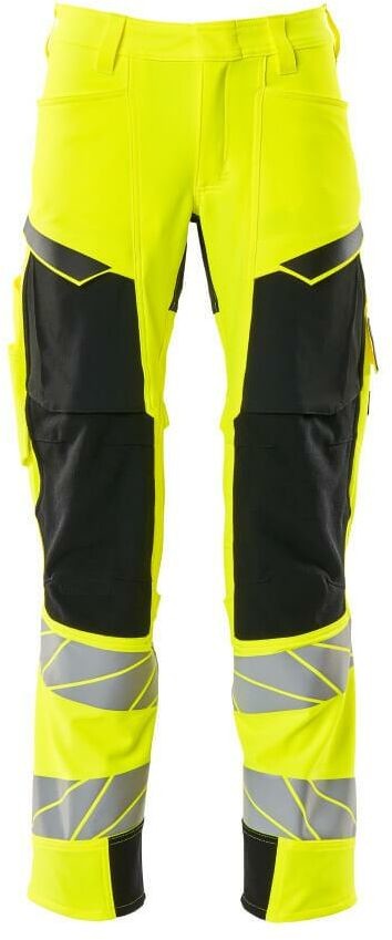 Mascot Workwear ACCELERATE SAFE SPODNIE Z KIESZENIAMI NA KOLANACH; ŻÓŁTY HI-VIS/CZERŃ (82C66)
